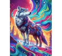 Wolf with Rainbow Fur in A Cosmic Sky Rompicapo 300 Pezzi Leonardo Da Vinci Per Adulti Wildlife Plant Cartone Rigido Ultima Cena Per Collezione E Regalo Da Passatempo Migliore Vendita 300 PCS