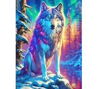 Wolf with Rainbow Fur in A Magical Forest Puzzle 300 Pezzi Idea Regalo Natale 2025 Scenery Science Fiction Rompicapo Premium Rilassamento E Divertimento Regalo Perfetto Per Lui E Lei 300 PCS