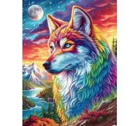 Wolf with Rainbow Fur in A Magical Forest Puzzle 500 Pezzi Intelligenza E Logica Wildlife Pet Gioco Educativo Sfida Per Ragazzi E Adulti Rompicapo Relax Per Serate Familiari 500 PCS