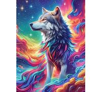 Wolf with Rainbow Fur Puzzle 300 Pezzi Intelligenza E Logica Wildlife Pet Gioco Educativo Sfida Per Ragazzi E Adulti Rompicapo Relax Per Serate Familiari 300 PCS
