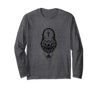 Wolf Yggdrasil Valknut Viking Nordic Warrior Norrena Mitologia Maglia a Manica