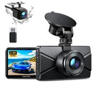 WOLFANG 2.5K Doppia Dash Cam Auto, Dash Camera IPS 3" con Grandangolo, 1440P+1080P FHD Telecamera, Visione Notturna,G-Sensor, WDR, Monitor di Parcheggio, Registrazione in Loop