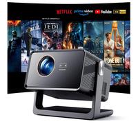 WOLFANG Proiettore 4K【Netflix a Fuoco Automatica/Keystone】, Proiettore Portatile WiFi 6 Bluetooth da 23000 Lumen, Schermo da 300'' Ruotabile a 180° Proiettore Home Cinema per iOS/Android/Esterno