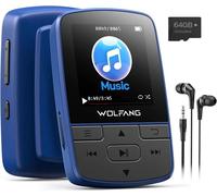 WOLFANG 64GB MP3 Lettori con Bluetooth SPORTS Clip Radio Fm Voce Recoder-Uk