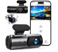 WOLFANG Dash Cam Auto 4K, Doppia WiFi Dashcam per Auto, Telecamera Auto 170° Gra