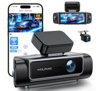 WOLFANG Dash Cam Auto, Dashcam 4 Canali 610° Telecamera Auto 4K Fronte 1080P Retro Interno Laterali, 5.8GHz Wi-Fi, IPS 3.39", Visione Notturna, Monitor di Parcheggio, Sensore G, WDR