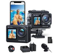WOLFANG Dual Screen Action Cam GA200 4K 24MP WiFi EIS Anti-Shock Fotocamera 40M