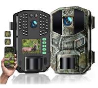 WOLFANG Fotocamera per la fauna selvatica 64 MP 4K HD, Wi-Fi Bluetooth, Fotocamera da caccia con visione notturna attivata dal movimento, impermeabile IP66, tempo di registrazione di 0.1 secondi