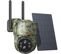 WOLFANG Fototrappola 2K Fotocamera 4G LTE con pannello solare, preinstallazione SIM e scheda SD, Telecamera esterna con pannello solare e APP, Fototrappola PTZ a 360°, Infrarossi Invisibili, Visione