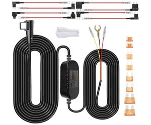 WOLFANG Kit di cavi hardwire, compatibile con telecamere da cruscotto WD02/WD03/WD04/WD05/iD100N/iD220/iD240, cavo nascosto per un'installazione ordinata, facile da installare, limitatore di tensione