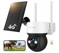 WOLFANG Telecamera 4G da Esterno, 2K Solare, con SIM, Senza WiFi | Telecamera di Sorveglianza 4G con PIR, Visione Notturna, Audio Bidirezionale, IP66 e Memoria Locale/Cloud per Casa e Cantiere