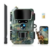 WOLFANG Telecamera cellulare 4G LTE, collegare 4G LTE a livello nazionale, fotocamera da traccia cellulare 2K 36MP con controllo APP, super visione notturna, display TFT 2.0', trigger 0.2s, attivato