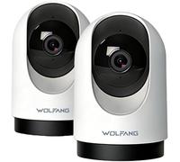 WOLFANG Telecamera di sorveglianza interna 2K, telecamera WLAN 3MP, telecamera per cani e animali domestici, baby monitor con rilevamento del movimento, rotazione a 360°, visione notturna, audio a 2