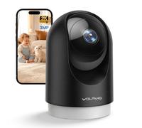 WOLFANG Telecamera di sorveglianza interna 2K, telecamera WLAN 3MP, telecamera per cani e animali domestici, baby monitor con rilevamento del movimento, rotazione a 360°, visione notturna, audio a 2