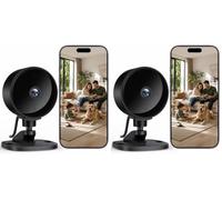 WOLFANG Telecamera WiFi Interno 1080P, Telecamera Sorveglianza Interno con Visione Notturna, Audio Bidirezionale, Compatibile con Alexa & Google Home, Nessun Abbonamento, Solo WiFi 2,4GHz