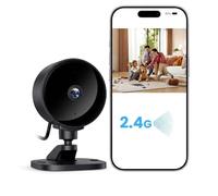 WOLFANG Telecamera WiFi Interno 1080P, Telecamera Sorveglianza Interno con Visione Notturna, Audio Bidirezionale, Compatibile con Alexa & Google Home, Nessun Abbonamento, Solo WiFi 2,4GHz