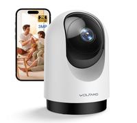 WOLFANG WS03 Telecamera di Sicurezza WiFi Interna 2K 3MP, Telecamera PTZ 360° con Tracciamento Automatico, Audio Bidirezionale, Visione Notturna, Compatibile con Alexa & Google Home
