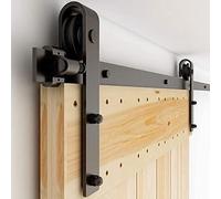 WOLFBIRD 173 cm / 5,6 FT hardware per porta scorrevole kit, accessori accessori per binari scorrevoli, kit per porta scorrevole in granaio, forma classica.