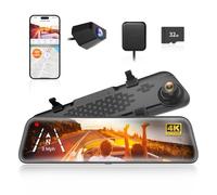 WOLFBOX 12" G840S 4K Dash Cam Specchietto con 5.8GHz WiFi, Dashcam Retrovisore Telecamera per Auto con Anteriore 170° e Posteriore 140°, Parcheggio Assistito, Sensore G(Con Scheda da 32 GB & GPS)