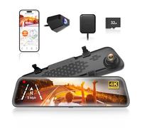 WOLFBOX 12" G840S 4K Dash Cam Specchietto con 5.8GHz WiFi, Dashcam Retrovisore Telecamera per Auto con Anteriore 170° e Posteriore 140°, Parcheggio Assistito, Sensore G(Con Scheda da 32 GB & GPS)