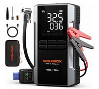 WOLFBOX Avviatore di emergenza da 4000 A con compressore d'aria, batteria portatile per auto da 24000 mAh e 160 psi, ricarica rapida 65 W, 12 V (Veicoli a benzina o diesel <10L)