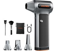 WOLFBOX MF200 Soffiatore a Batteria con Batteria Rimovibile, Soffiatore Aria Compressa Elettrico Portatile 3 Velocità 87.5 m/s, Mini Soffiatore per Pulizia PC Tastiera Auto Casa, Air Duster 4 Ugelli