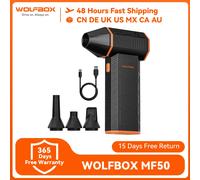WOLFBOX MF50 Soffiatore elettrico per spolverino- 110000 RPM Super Power, motore brushless ricaricabile a 3 marce per auto/PC/casa/esterno