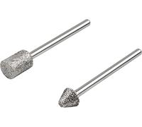 wolfcraft 1 set di molette diamantate, cilindriche e coniche, 2 pezzi I 5989000 I Per levigare ceramica, vetro, piastrelle e metalli non ferrosi