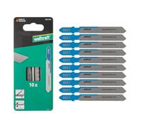 wolfcraft 10 lame per seghetto alternativo - taglio fine - lama HSS con attacco a T - ideale per lamiera d'acciaio e metalli non ferrosi - profondità di taglio 3 mm - 8021100