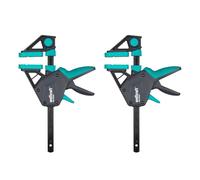 wolfcraft 2 pinze a una mano PRO Ergo - 8675060 - Il comodo morsetto per un utilizzo universale - 150 mm di larghezza di serraggio - Made in Europe