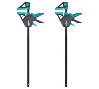 wolfcraft 2 pinze a una mano PRO - Forza di serraggio 150 kg - 8672060- Il comodo morsetto per un utilizzo universaleIl - 450 mm di larghezza di serraggio - Made in Europe
