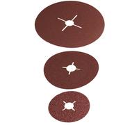 wolfcraft Set di dischi abrasivi di fibra da 20 pezzi, per metallo, 2476000