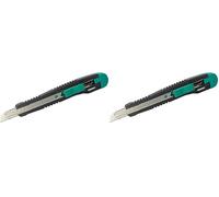 wolfcraft Coltello con lama a spezzare standard 9 mm I 4141000 I Coltello in plastica con guida in metallo (Confezione da 2)