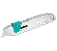 wolfcraft Cutter a lame trapezoidali con funzione di sicurezza in metallo I 4134000 I Cutter a lame trapezoidali con funzione di sicurezza