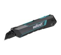 wolfcraft Cutter con lama a spezzare PRO SAFETY, 18 mm - 4290000 - Cutter professionale ultra affilato con ottimale ergonomia per sinistrorsi e destrorsi