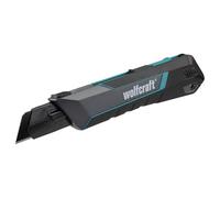 wolfcraft Cutter con lama a spezzare PRO SAFETY, 25 mm - 4291000 - Cutter professionale ultra affilato con ottimale ergonomia per sinistrorsi e destrorsi