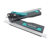 wolfcraft Guida Angolare per Troncatrici, Misuratore di Angoli 30-180° | Bisettrice automatica per tagli obliqui precisi, profili retrattili per angoli esterni e battuta d'arresto. 6957000