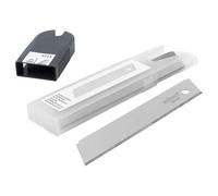 wolfcraft Lame di Sicurezza 25 mm, Set 5 Lame Continue senza Segmenti a Spezzare per Cutter 25 mm, Ideali per Taglio Pannelli Isolanti, con Custodia in Plastica - 4214000