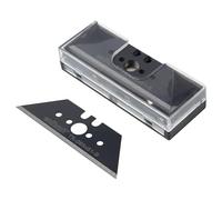 wolfcraft Lame Trapezoidali PRO SHARP 0,65 x 61 mm, Set 5 Lame Nere Ultra Affilate in Acciaio al Carbonio per Cutter Universali con Custodia in Plastica - 4206000