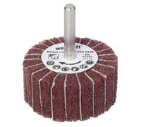 wolfcraft mop in vello I 2032000 I Ø 50 mm I grana 150 I levigatrice a lamelle per legno, lamiera, vernice I albero rotondo