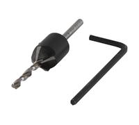 wolfcraft Punta da trapano con svasatore, 2498000 | Ø 3,2 x 12 mm, preforatura e svasatura in un solo passo, per viti a testa svasata da 3,5-6 mm, ideale per la costruzione di