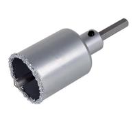 wolfcraft Sega a tazza con riporto in metallo duro e mandrino I 3893000 I Per impianti elettrici e sanitari in calcestruzzo, muratura e pietra; profondità di taglio 55 mm