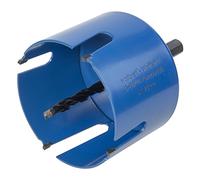 wolfcraft Sega a tazza universale con mandrino, premontata I 3885000 I Impiego versatile nei materiali più svariati, profondità di taglio 60 mm