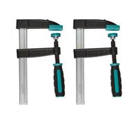 wolfcraft Set 2 Morsetti a Vite Larghezza 150 mm, forza di serraggio 270 kg