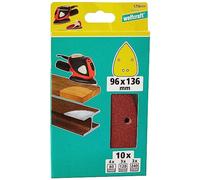 wolfcraft Set di fogli abrasivi velcrati da 10 pezzi, per legno/metallo, 1756000