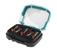 wolfcraft Set di frese sagomate TCT, 5 pezzi, 8754000, Per fresature di precisione con fresa verticale e fresa fissa