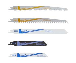 wolfcraft Set di lame per elettroseghe a gattuccio da 5 pezzi, 3599000