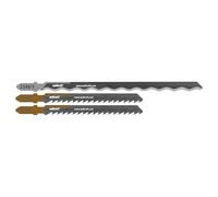 wolfcraft Set di lame per seghetti alternativi, materiali isolanti, 3 pezzi, Per realizzare tagli rapidi in materiale coibentante XPS, pannelli isolanti in fibra di legno e listelli per tetti, 2346000