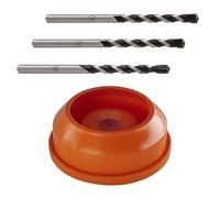 wolfcraft Set di punte per calcestruzzo con punta in metallo duro "Professional", 4 pezzi I 8640000 I Per forare con poca polvere calcestruzzo, pietra artificiale e naturale