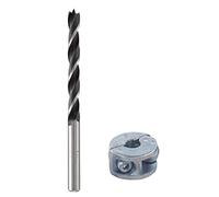 wolfcraft Set di punte per legno elicoidali da 2 pezzi I 2732000 I Per la foratura a profondità limitata in caso di giunzioni in legno